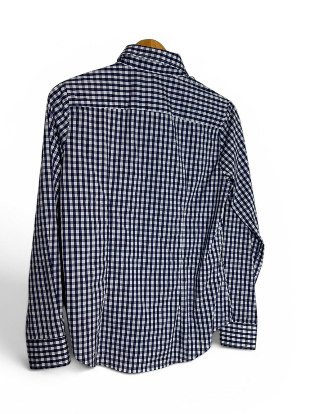The Shirt By Rochelle Behrens Navy Gingham Button Down Size S - Picture 4 of 7